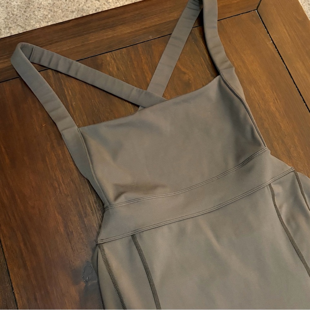 Free People FP Movement My High One Piece Jumpsuit Bodysuit Charcoal Brown - Picture 10 of 13